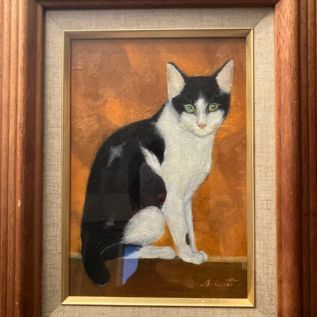 画家 岩田明美さんの引き込まれる美しさの『猫』の油絵（原画）