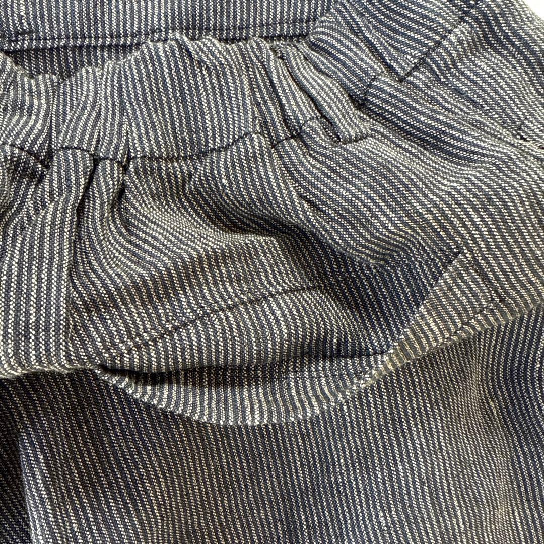 芽風　センソユニコ　サルエルパンツ　リネン　日本製　ストライプ　38サイズ