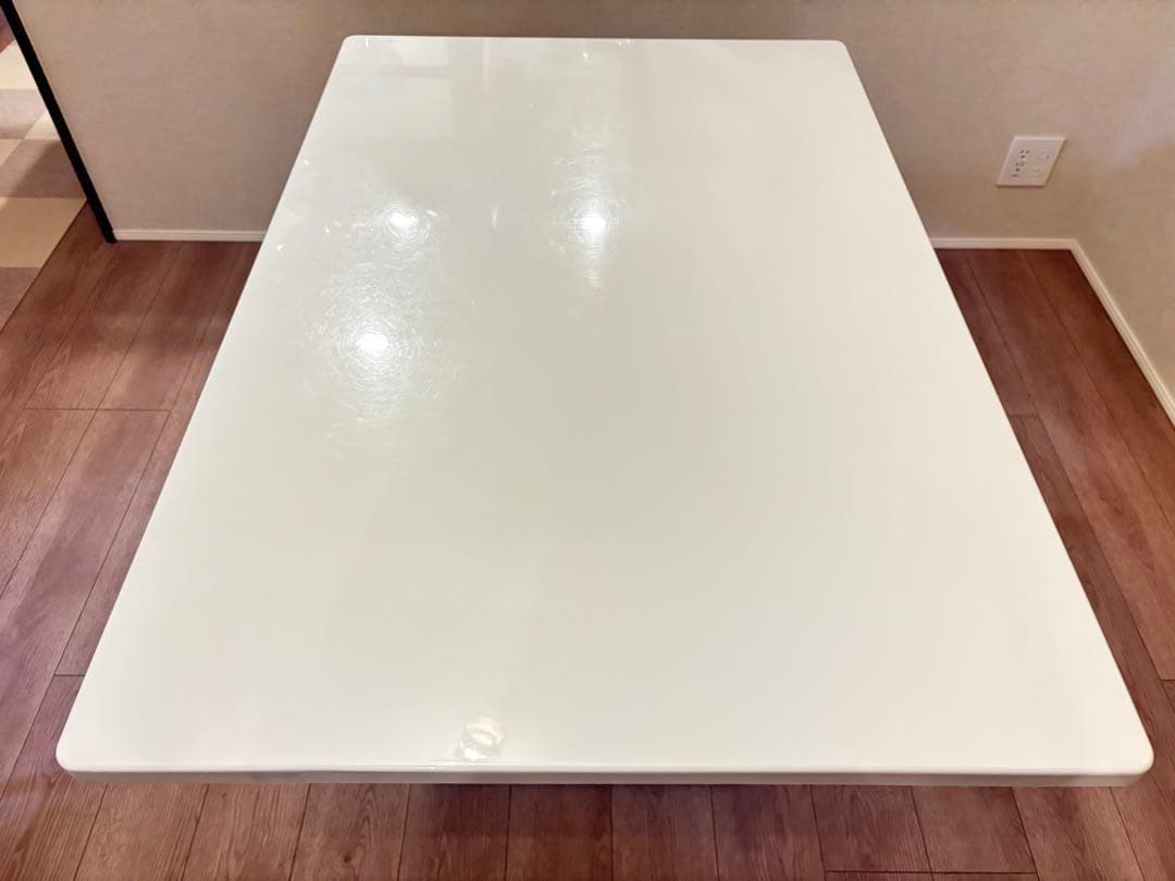 昇降ダイニングテーブル 幅120cm ホワイト