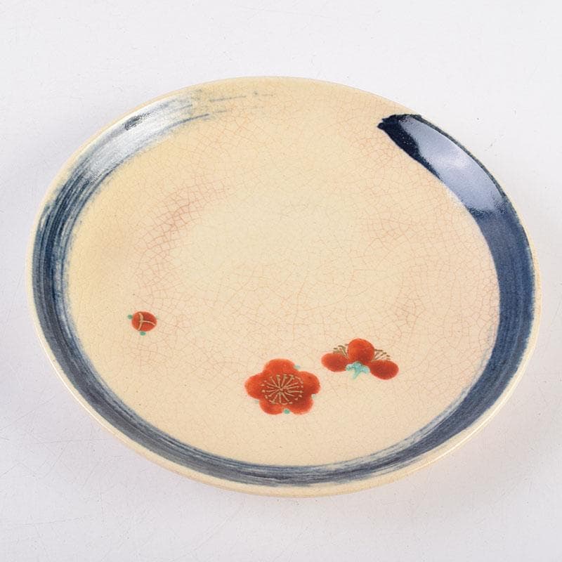 和食器　永楽善五郎作　仁清写梅皿　銘々皿　五客　共箱　V　R8935