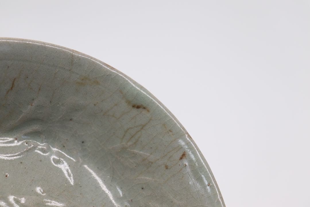 高麗青磁 印花盤 13世紀 アンティーク 送料込み1225