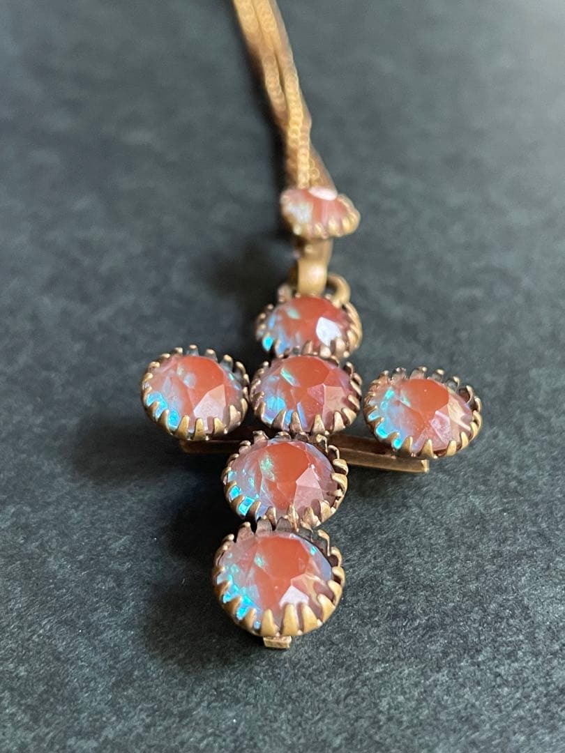 ⬇️【希少】アンティーク大粒サフィレットペンダントトップネックレス