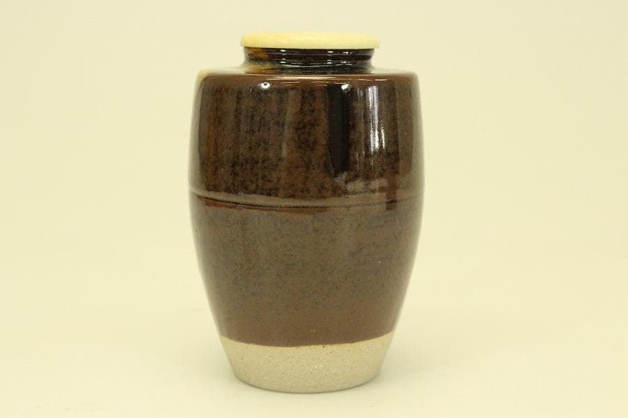 茶道具 膳所焼 肩衝 茶入 共箱 未使用(A775)