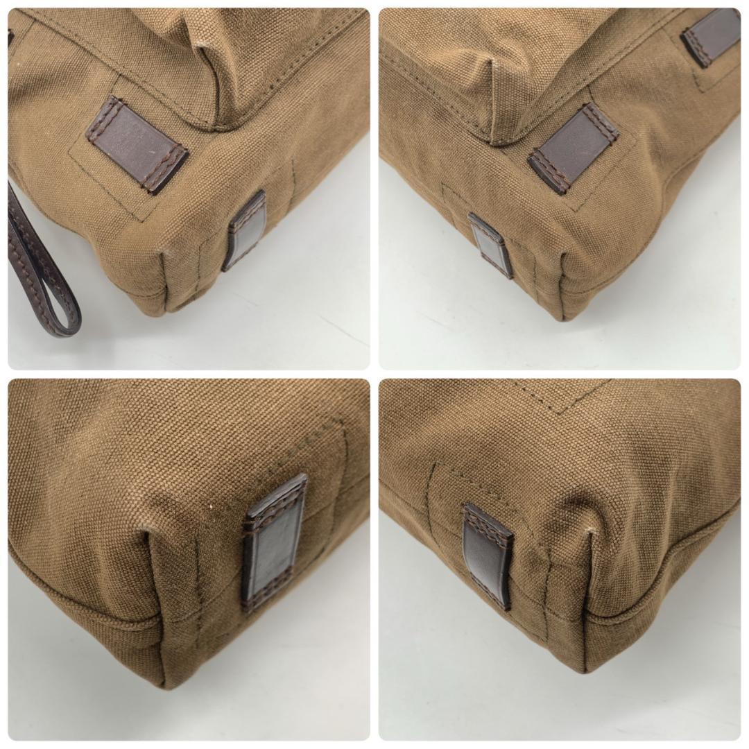 オールドグッチ ショルダーバッグ ハンドバック 真鍮色 キャンバス レザー