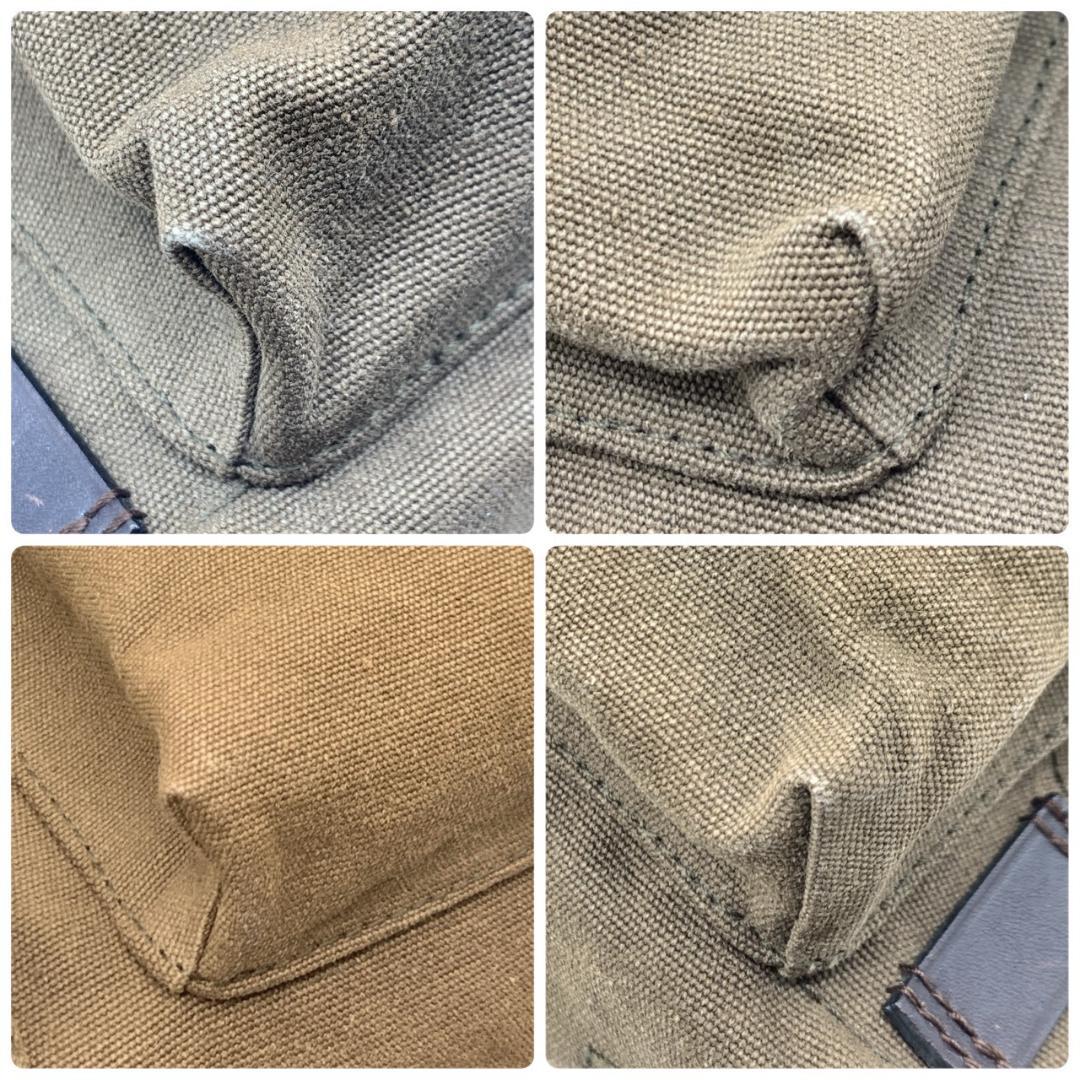 オールドグッチ ショルダーバッグ ハンドバック 真鍮色 キャンバス レザー