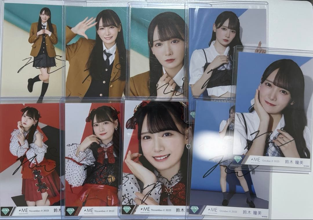 ノイミー ≠ME 生写真 直筆 サイン 鈴木瞳美 お渡し会うなじ 抽選座り