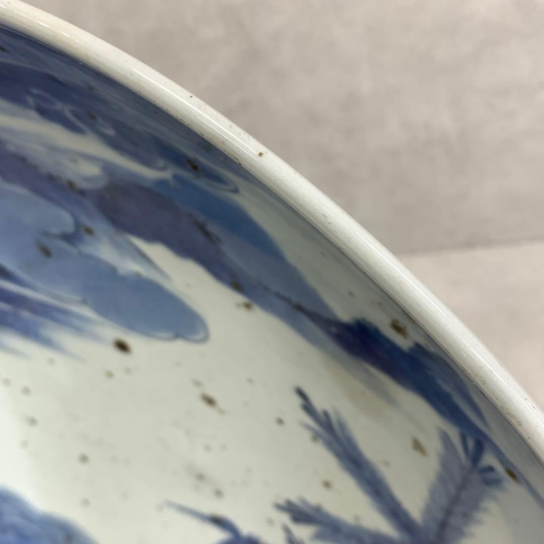 直径40cm ! 大皿 松に鶴 縁起 アンティーク 昭和レトロ 伊万里⑧