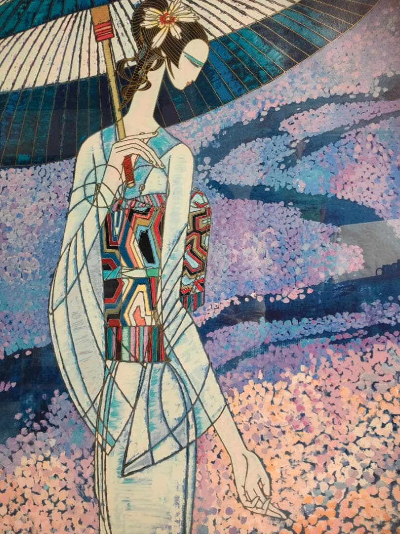 ティン・シャオカン（丁 紹光）『春の雨』シルクスクリーン【真作保証