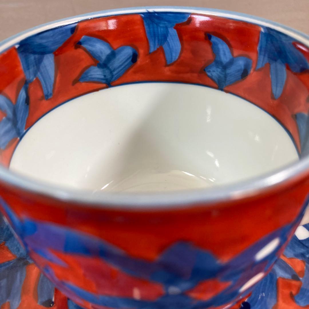 源右衛門】古伊万里の伝統 名窯 舘林源右衛門作 染錦赤濃牡丹絵 皿付