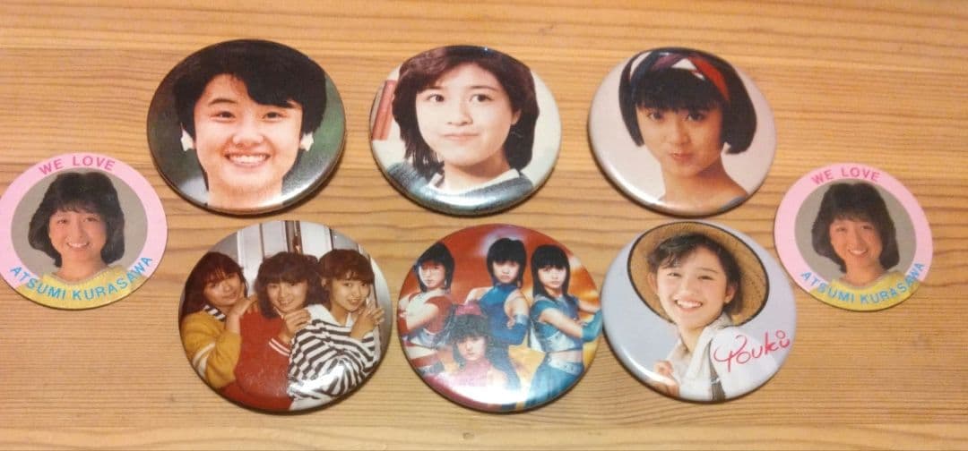 80年代 アイドル 缶バッチ 原田知世 菊池桃子 松本典子 工藤夕貴 他