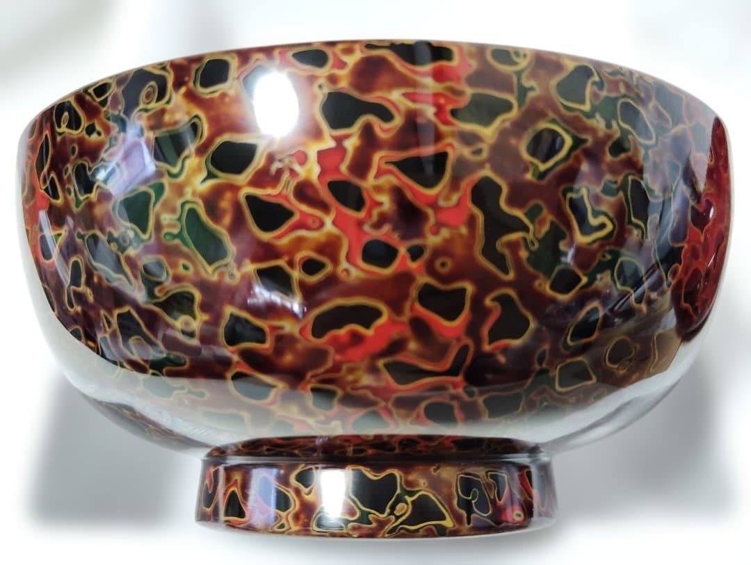 津軽塗　唐塗　呂・赤　夫婦椀