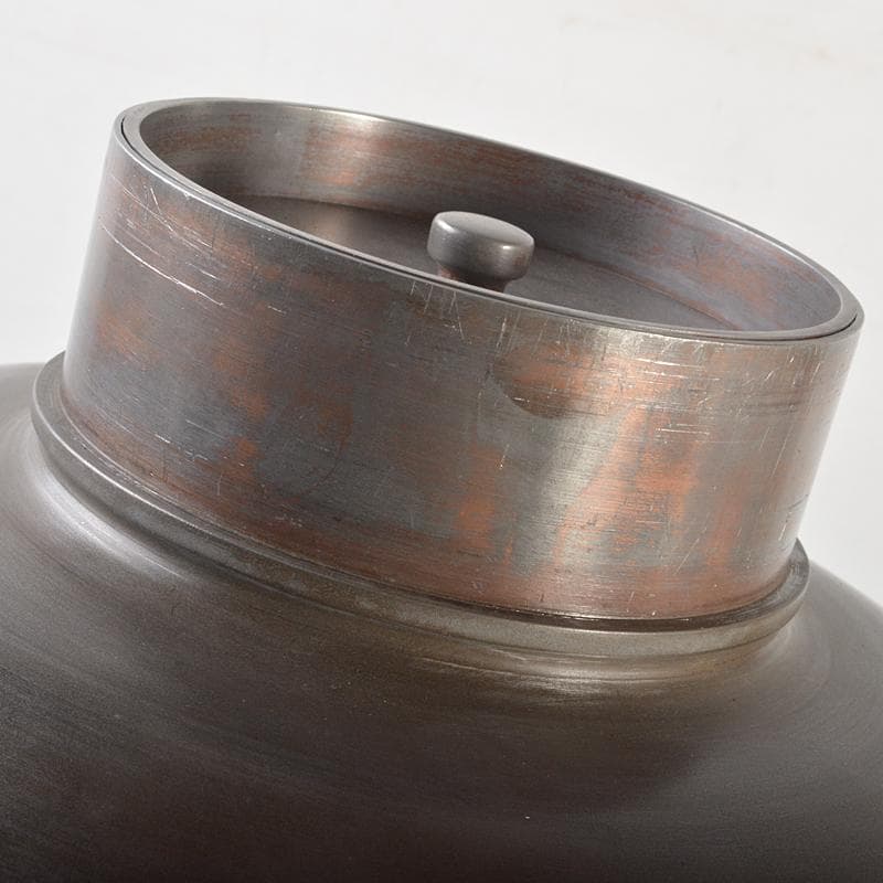 古錫　大茶壷　茶心壷　約8.48kg　御錫屋天下一美作守造銘　B　R6849B