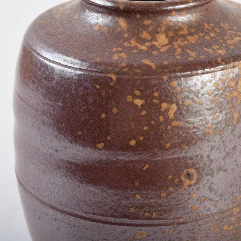 茶道具　備前焼　木村陶峰造　肩衝茶入　仕覆付　共箱　V　8633