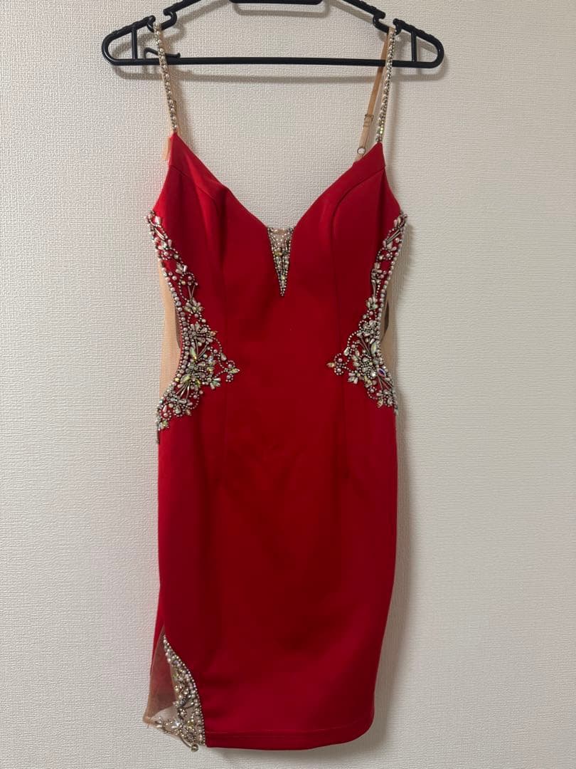 angelR エンジェルアール　赤　ドレス　ビジュー　S