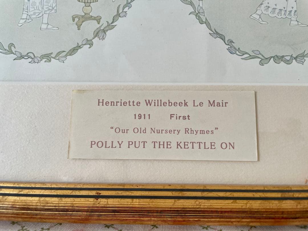 ウィルビーク　ルメール　絵本挿絵の額装品　アンティーク　初版