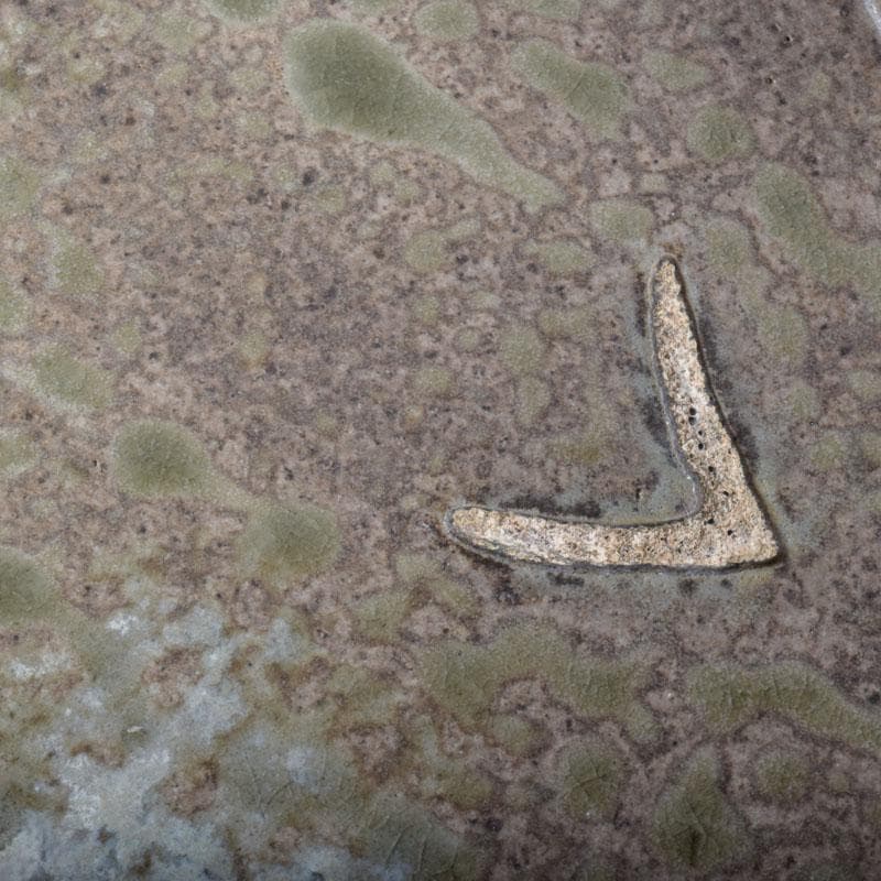 和食器　焼〆　南蛮皿　大皿　在銘　共箱　N　8740A