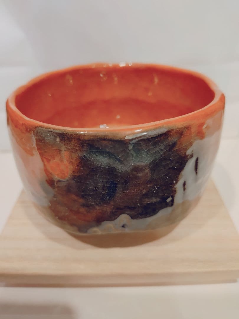 赤茶碗 月影 木製箱付き 楽焼 - メルカリ