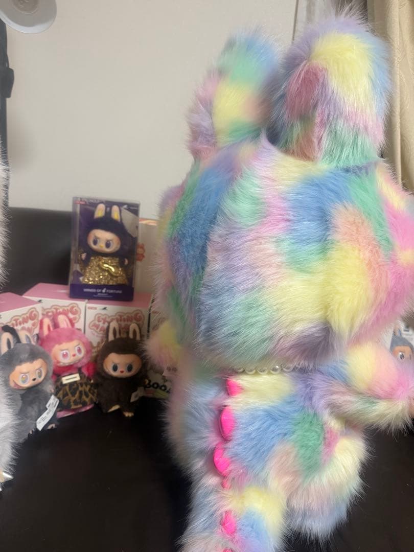 超特大60cmマカロンジモモ 夢色ふわもこ パールネックレス＆ピンク尾びれ