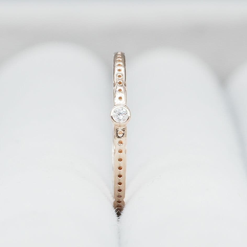 agete アガット K10 ダイヤモンド ピンキーリング