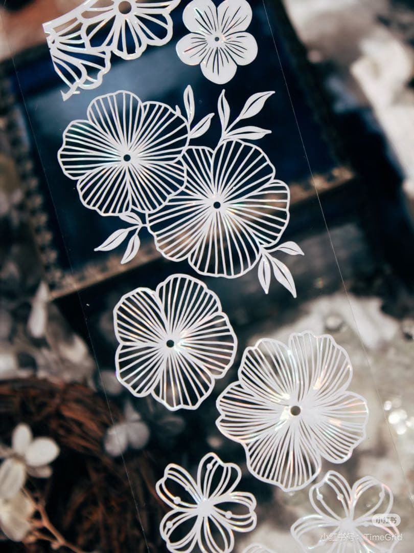 8665】海外 マステ 5/巻売り 貝殻光マスキングテープ お花 8358】海外