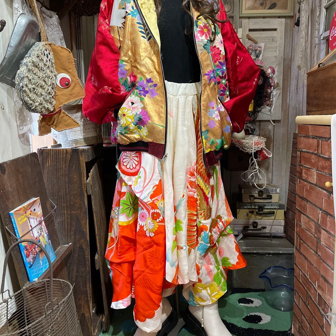 レオさま❣️ 専用子供着物リメイク 変形ワイドパンツ