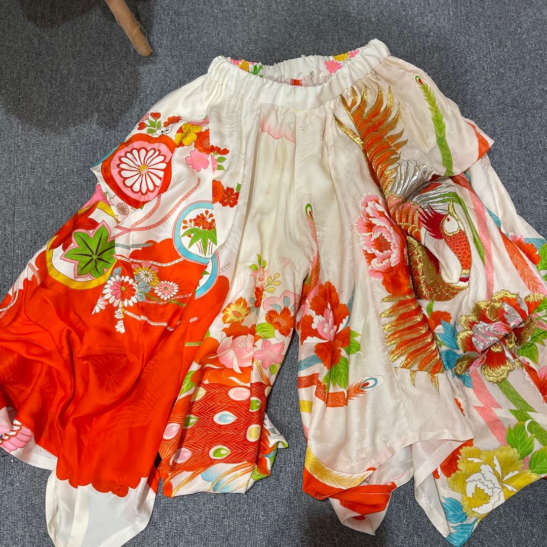 レオさま❣️ 専用子供着物リメイク 変形ワイドパンツ