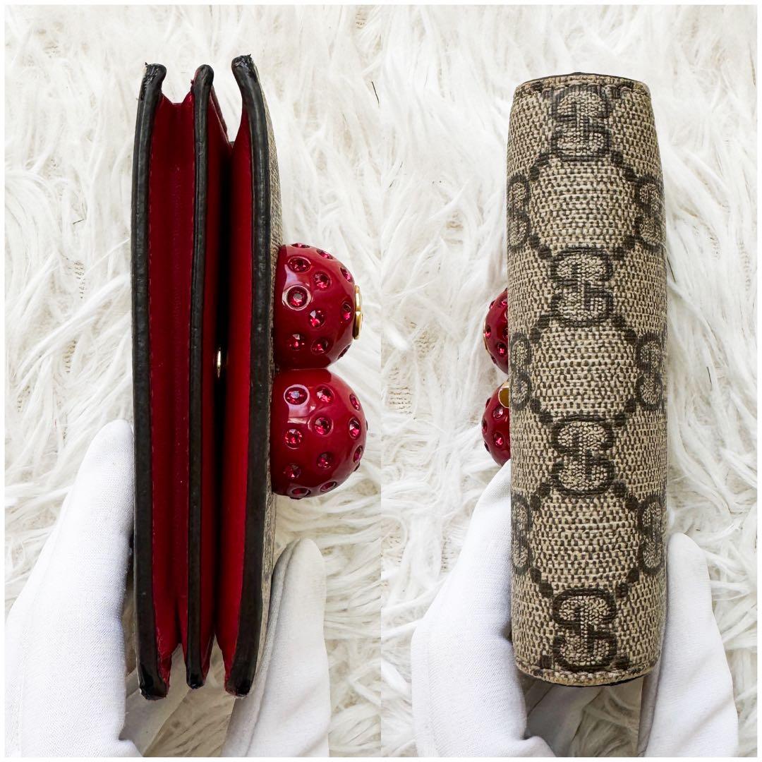 グッチ 折り財布 さくらんぼ インターロッキング GGシュプリーム