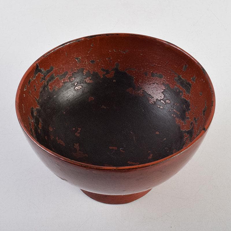 根来塗　時代根来　朱塗　在銘　椀　時代箱　C　R9401