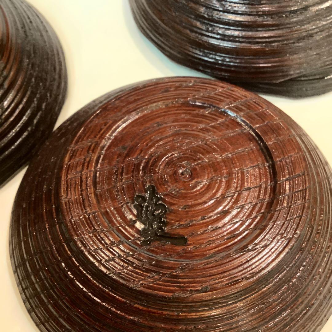 茶道具】茶托5客セット 三代 治兵衛作 小皿