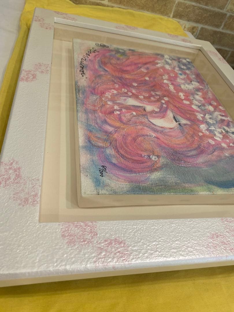 【未使用】水森亜土　「ボレロ」　版画　アーカイバル　限定200点　額縁入り