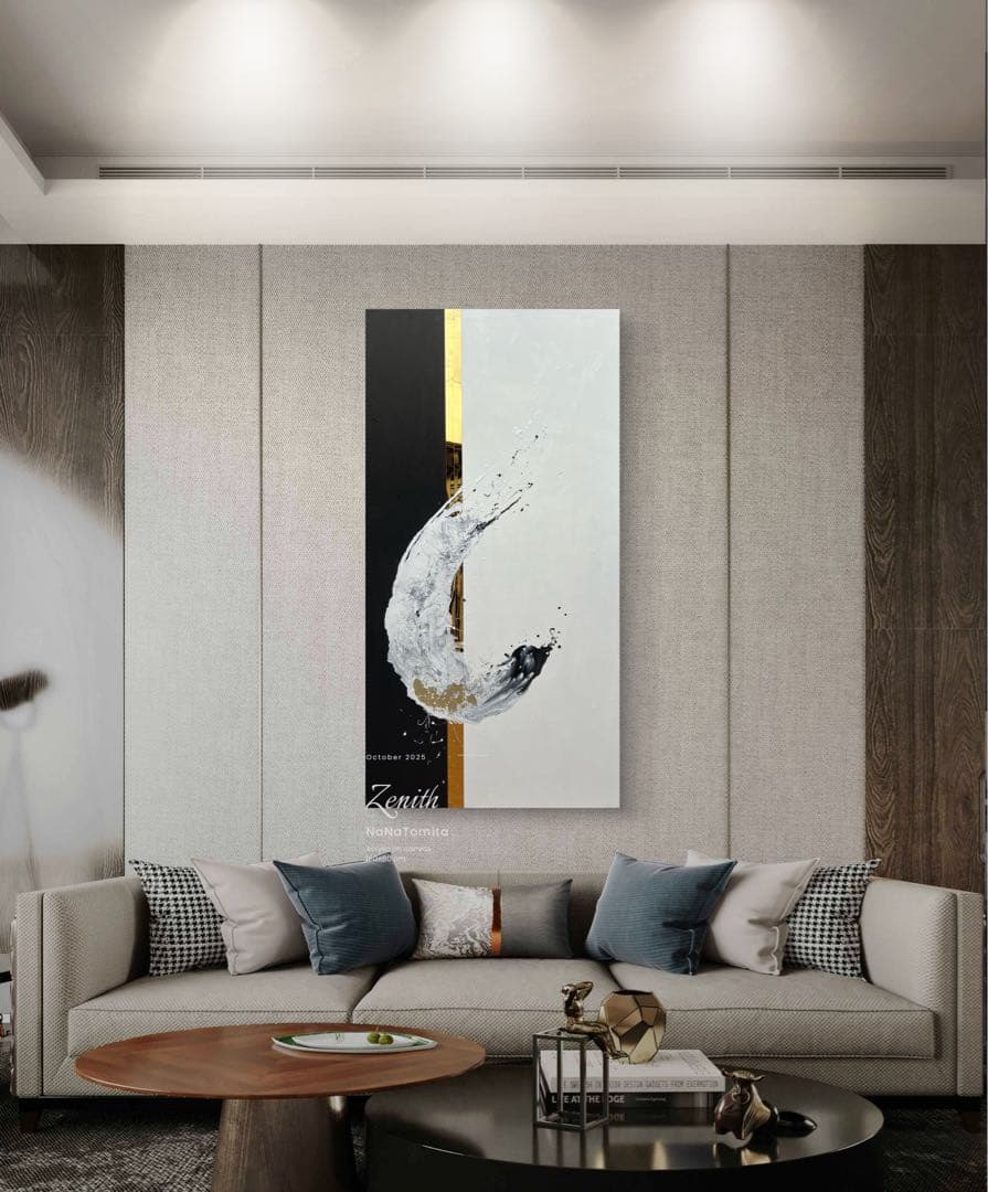 原画/大きい/絵画/アート/抽象画/モダン/ホテル/ブラック/ホワイト