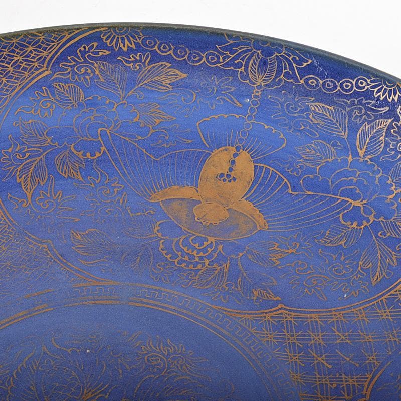 伊万里焼 古伊万里 瑠璃金彩 飾皿 大皿 直径約41㎝ C 5652C