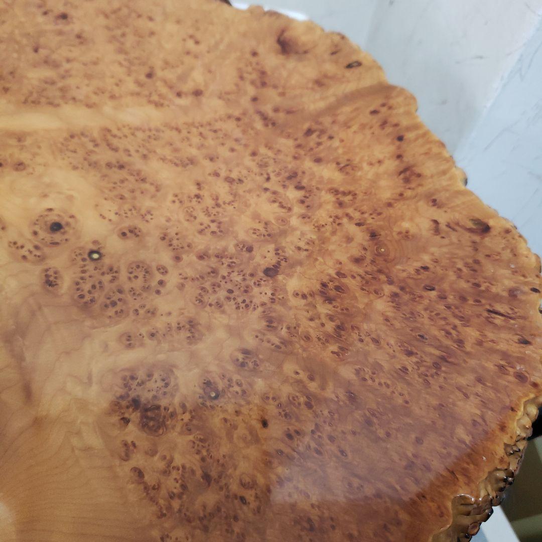 蔵出し特価花梨こぶ玉杢花台 木製円形テーブル 58×42×5cm - メルカリ