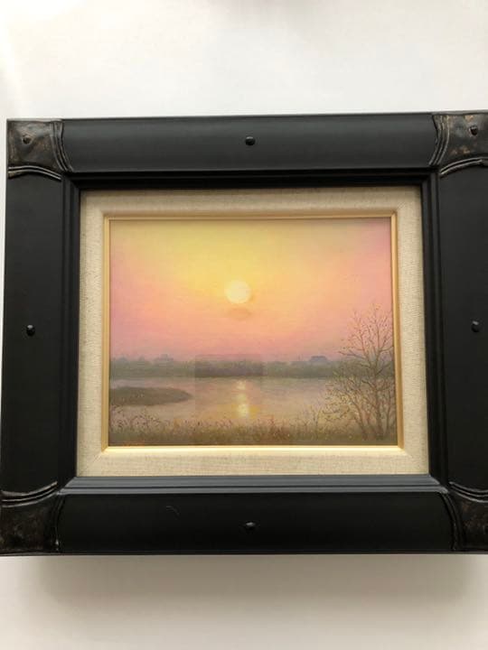 洋画 徳島県吉野川の風景