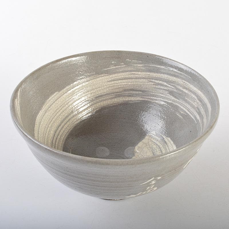 萬古焼 多気檗山作 淡々斎篆刻 刷毛目茶碗 銘彩雲 淡々斎極め箱 V