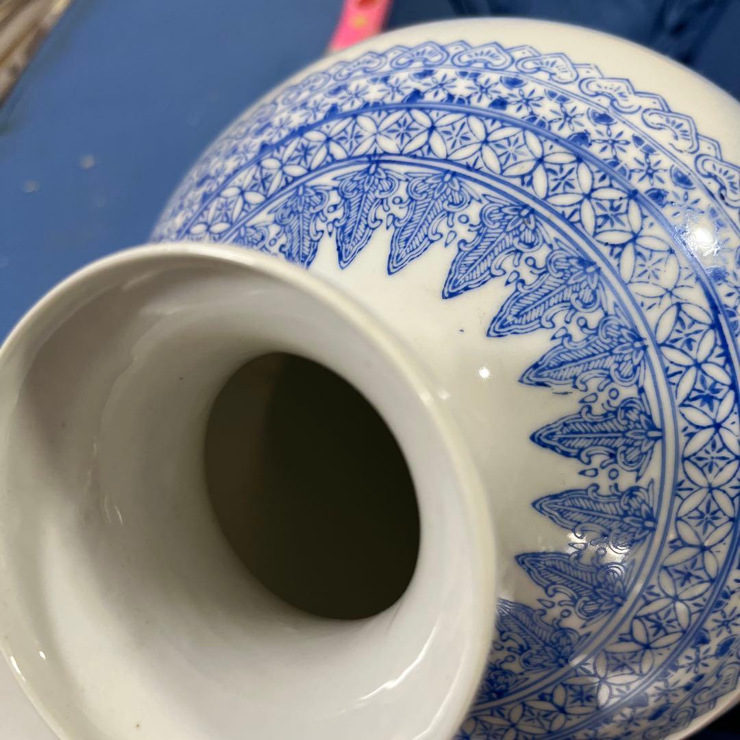 花瓶 薄口 中国古美術 骨董品 唐物 花生 色絵 陶磁器 景徳鎮 高