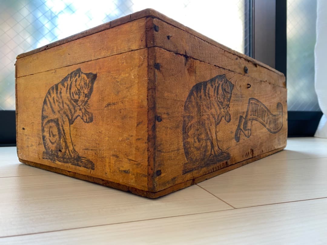 木箱 猫 アンティーク フランス フレンチアンティーク