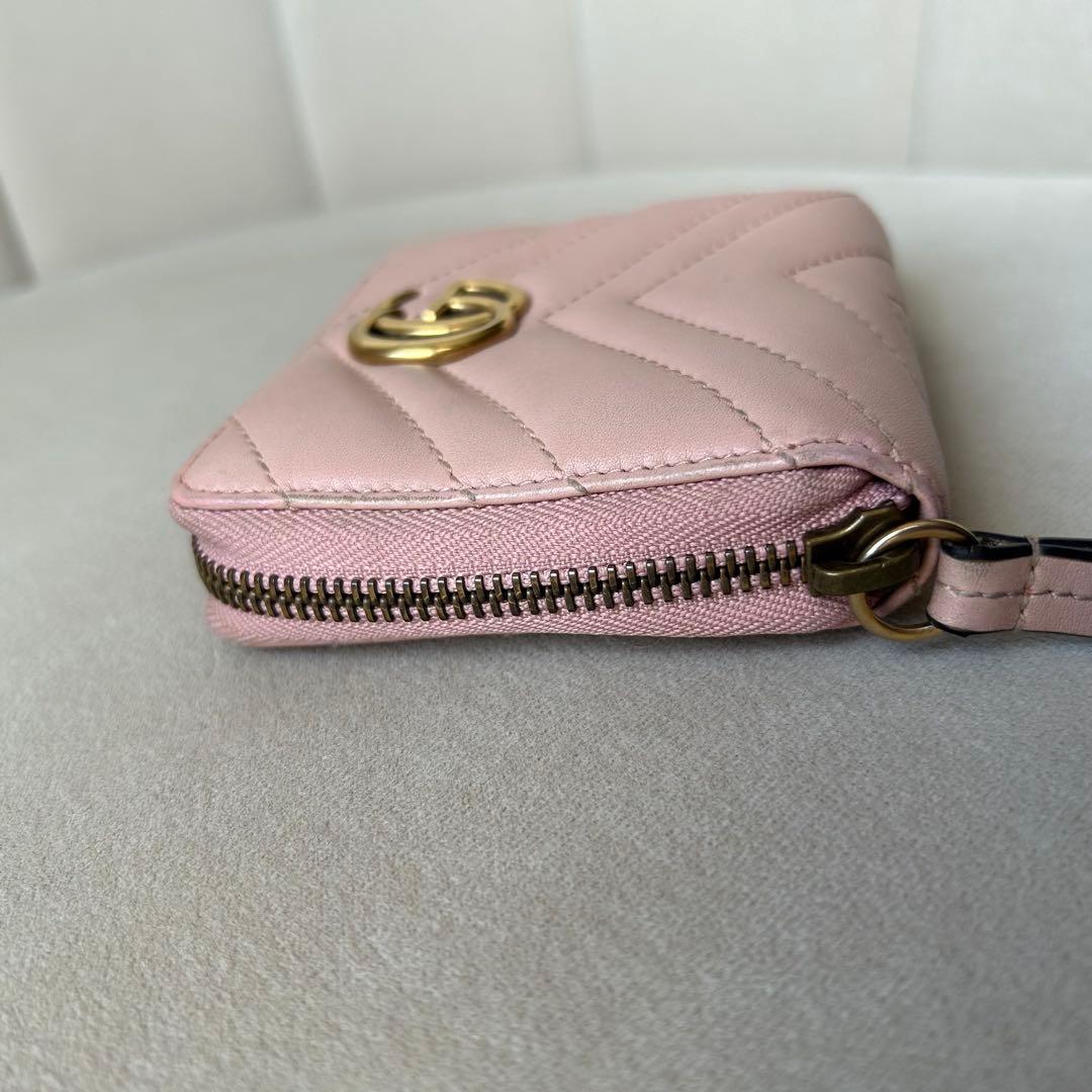 GUCCI グッチ GGマーモント コンパクト ウォレット ピンク ダブルG