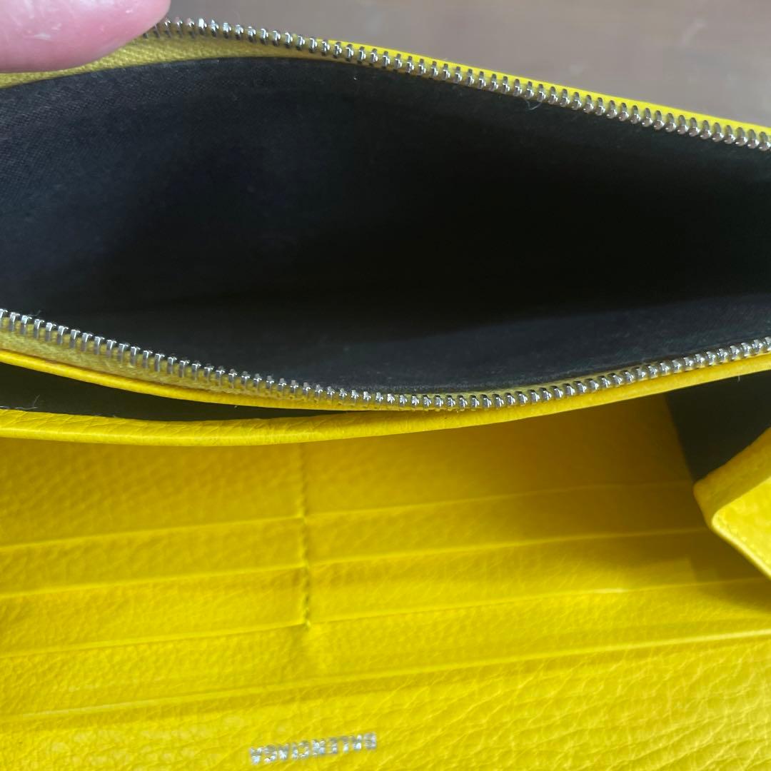 BALENCIAGバレンシアガ ペーパー ウォレット イエロー 二つ折り 長財布