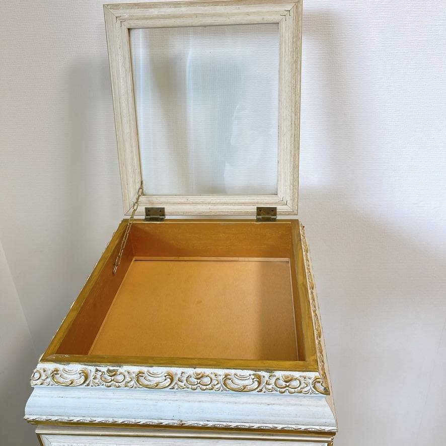 イタリア製】金彩装飾 キュリオケース ガラスキャビネット アンティーク調