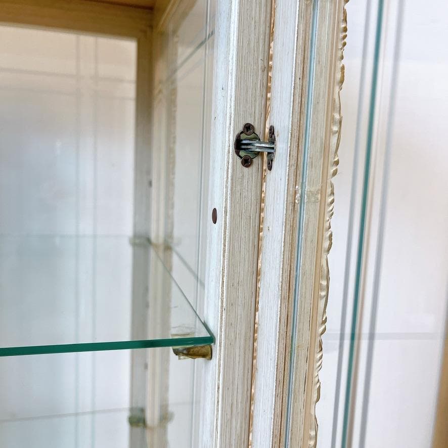 イタリア製】金彩装飾 キュリオケース ガラスキャビネット アンティーク調