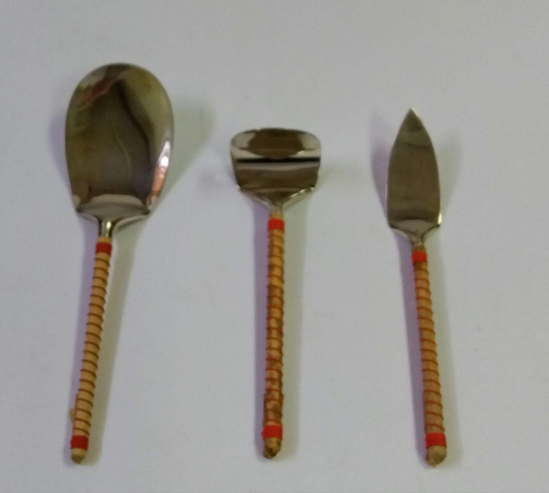 茶道具 灰匙 三本組灰匙 南鐐 銀製 木村清雲 灰形 風炉