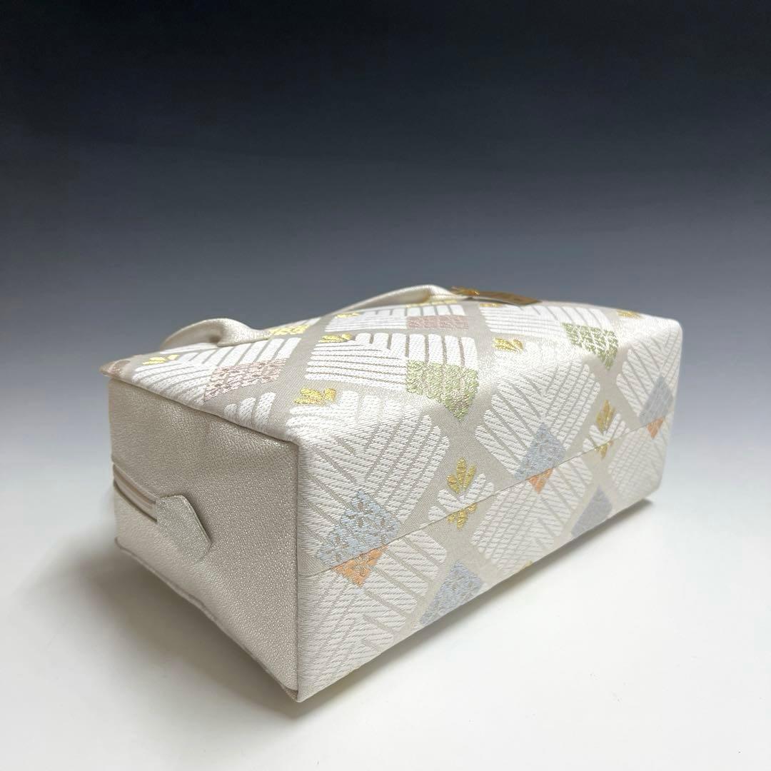 新品未使用品　京都 西陣織正絹帯地使用　利休バッグお茶席　25913