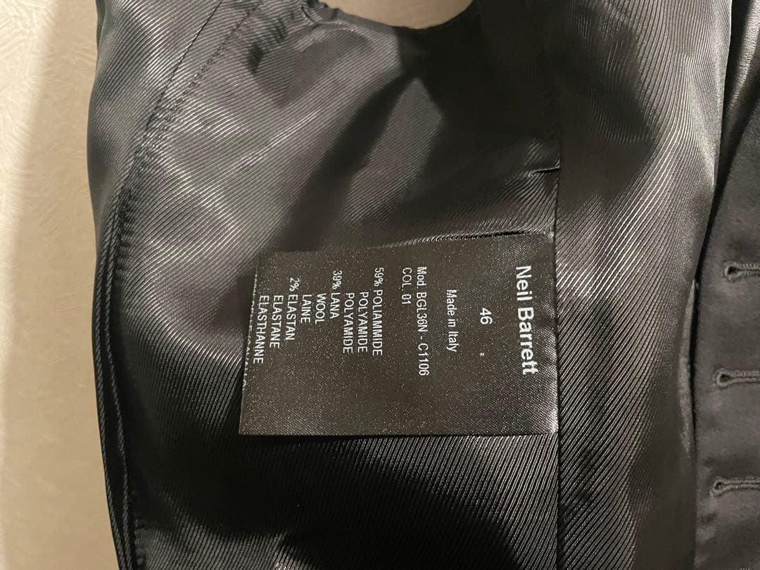 イタリア製 Neil Barrett レザー ラペル スーツ ベスト / ジレ