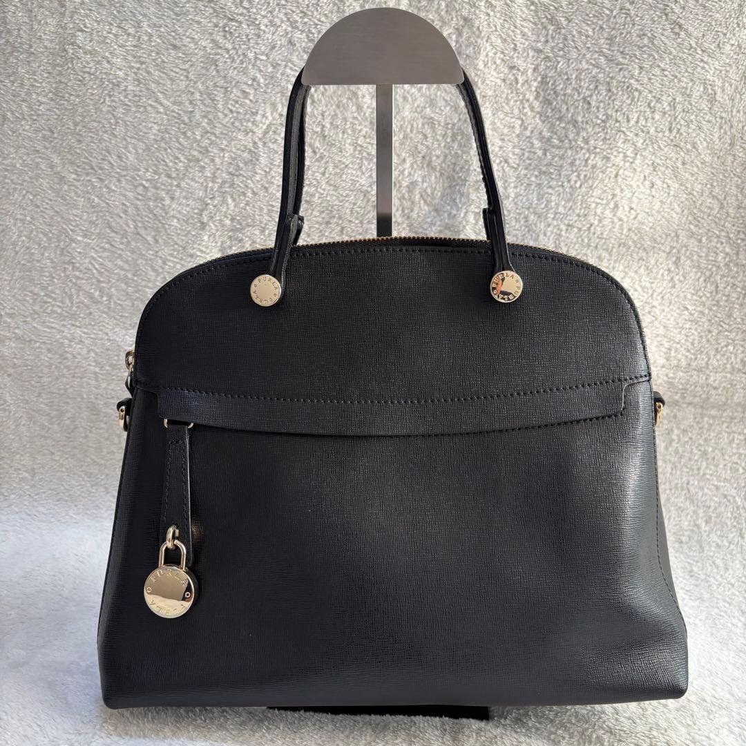 ✨️美品✨️ FURLA フルラ レザー ハンドバッグ 2WAY ブラック 黒