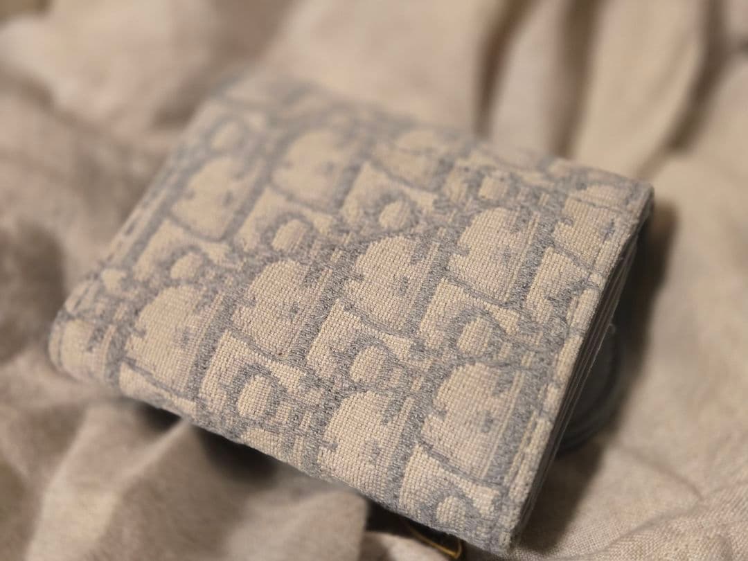 【美品】Dior Saddle Lotus ウォレット（グレー）