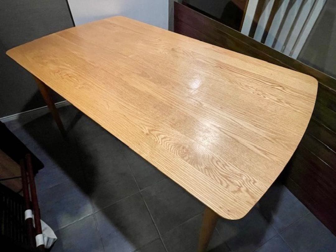 優希■LAPRAP IDC大塚　無垢オーク材ダイニングテーブルW150cm