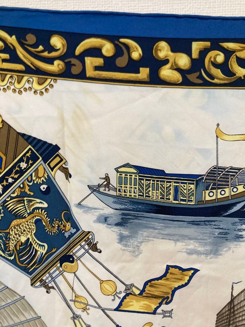 エルメス 船デザイン スカーフ 90cm x 90cm