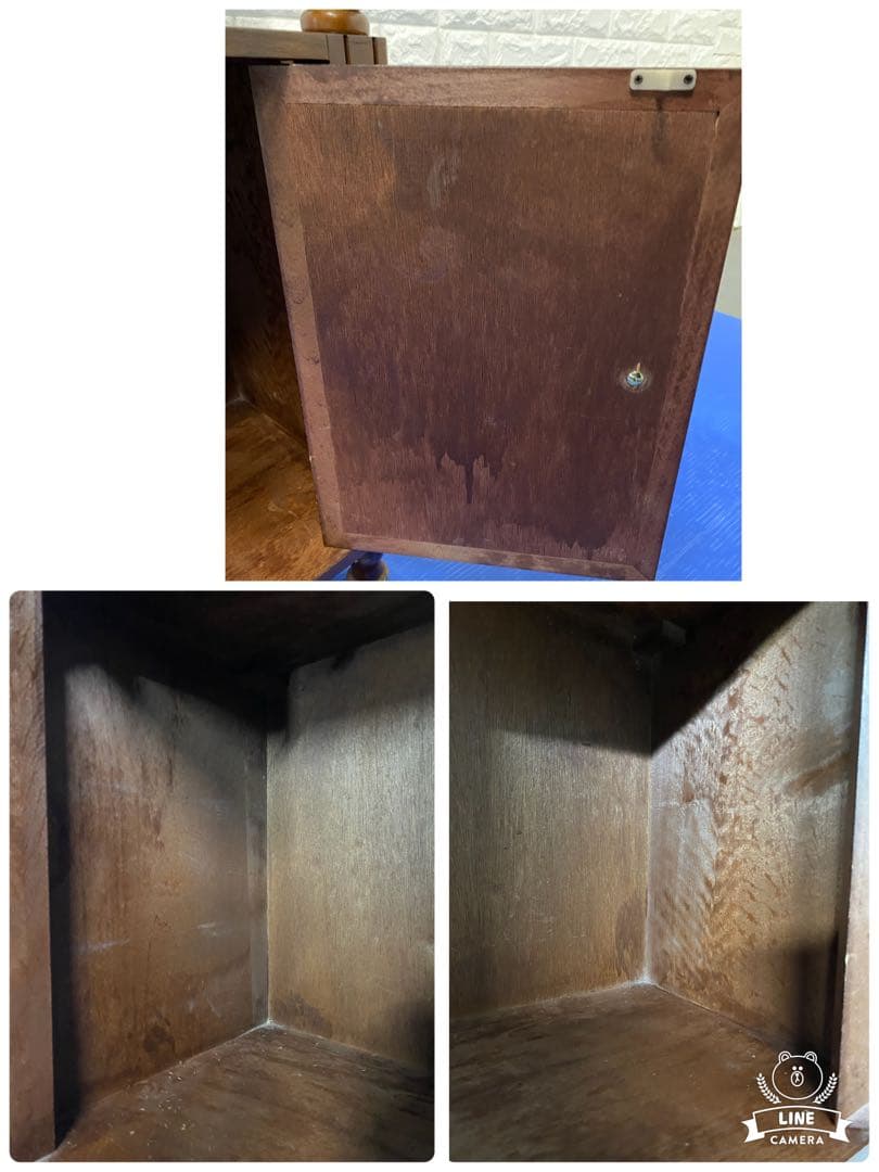 ビンテージ古家具□木製家具むかしの古い電話台 飾り台ディスプレイ台