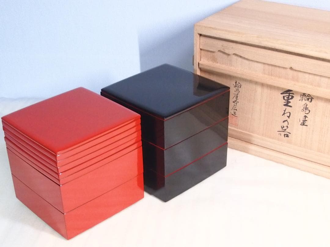 美術品・アンティーク・コレクション 工芸品 輪島塗重箱五段重 輪島塗